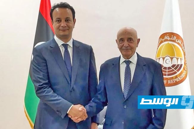 Aguila Saleh and Belqasim Haftar Discuss Taking Urgent Measures to Address the Electricity Crisis