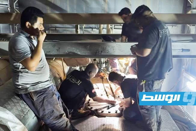 صيانة الوحدة الغازية السادسة بمحطة كهرباء شمال بنغازي