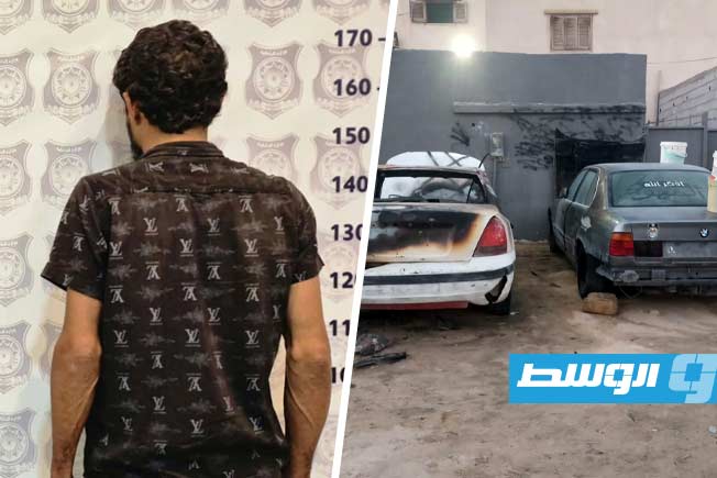 ضبط متهم بإحراق سيارتين في أجدابيا