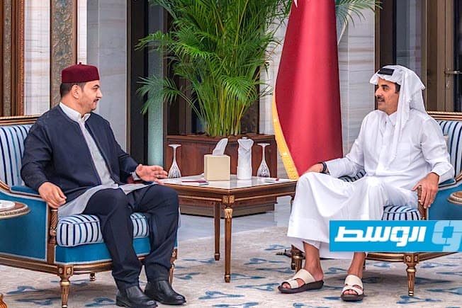 صدام حفتر يعزي أمير قطر في وفاة الشيخ حمد بن خليفة