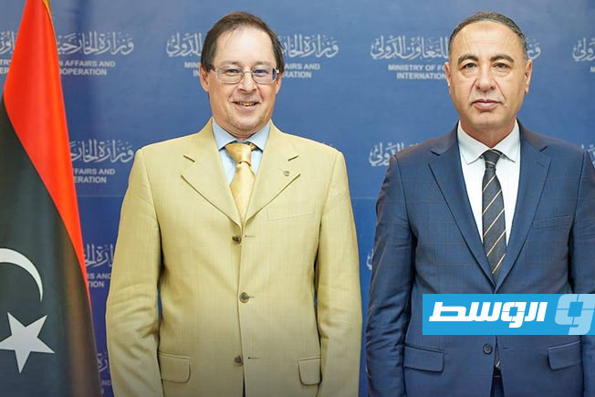 Al-Baour and Russian Ambassador Aganin Discuss the Latest Developments in Libya and the Enhancement of Bilateral Cooperation